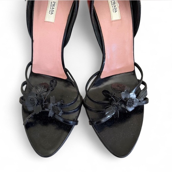 Prada Black and Red D'Orsay Heels with Bow Details - Picture 5 of 6